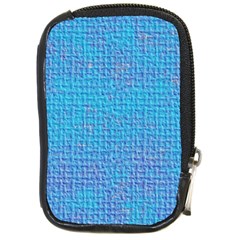 Textured Blue & Purple Abstract Compact Camera Leather Case