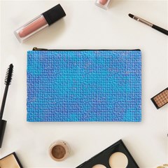 Textured Blue & Purple Abstract Cosmetic Bag (medium)