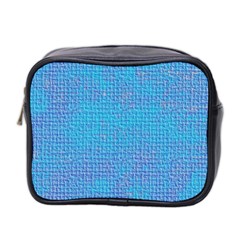 Textured Blue & Purple Abstract Mini Travel Toiletry Bag (two Sides)