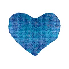 Textured Blue & Purple Abstract Standard 16  Premium Heart Shape Cushion  by StuffOrSomething