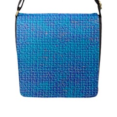 Textured Blue & Purple Abstract Flap Closure Messenger Bag (l)