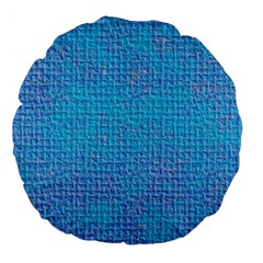 Textured Blue & Purple Abstract Large 18  Premium Flano Round Cushion 