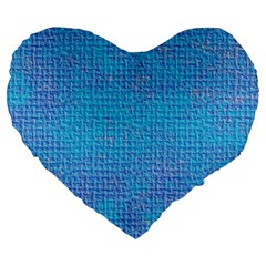 Textured Blue & Purple Abstract Large 19  Premium Flano Heart Shape Cushion