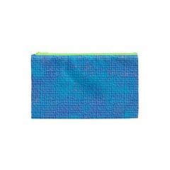 Textured Blue & Purple Abstract Cosmetic Bag (xs)