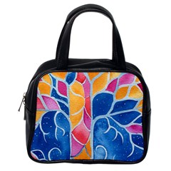 Yellow Blue Pink Abstract  Classic Handbag (one Side)