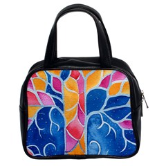 Yellow Blue Pink Abstract  Classic Handbag (two Sides)