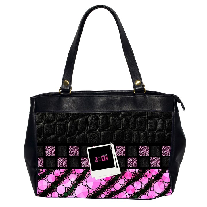 Pink Tiger Bling Oversize Office Handbag (Two Sides)