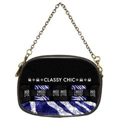 Classy Chic Zebra Skulls Chain Purse (two Sided) 