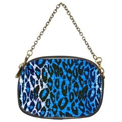 Florescent Blue Cheetah  Chain Purse (two Sided) 