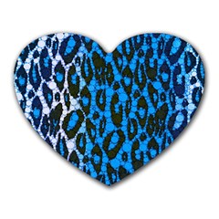 Florescent Blue Cheetah  Mouse Pad (heart)