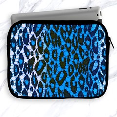 Florescent Blue Cheetah  Apple Ipad Zippered Sleeve by OCDesignss