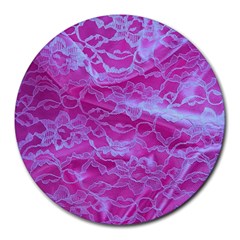 Pink Lace  8  Mouse Pad (round) by OCDesignss