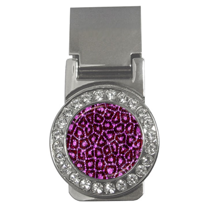 Cheetah Bling Abstract Pattern  Money Clip (CZ)