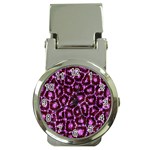 Cheetah Bling Abstract Pattern  Money Clip with Watch Front