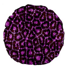 Cheetah Bling Abstract Pattern  Large 18  Premium Flano Round Cushion 