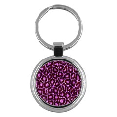 Cheetah Bling Abstract Pattern  Key Chain (round) by OCDesignss