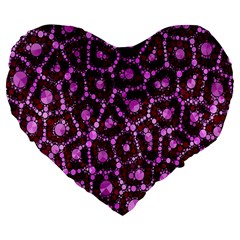 Cheetah Bling Abstract Pattern  Large 19  Premium Flano Heart Shape Cushion