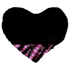 Pink Tiger Bling Large 19  Premium Flano Heart Shape Cushion