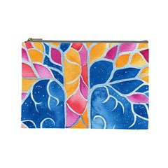 Yellow Blue Pink Abstract  Cosmetic Bag (large) by OCDesignss