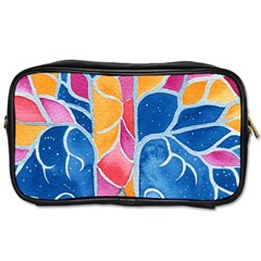 Yellow Blue Pink Abstract  Travel Toiletry Bag (one Side)