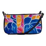 Yellow Blue Pink Abstract  Evening Bag Front