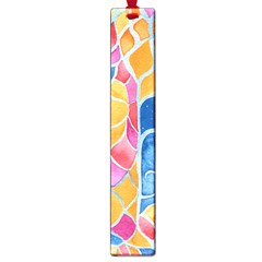 Yellow Blue Pink Abstract  Large Bookmark