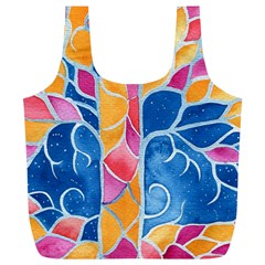 Yellow Blue Pink Abstract  Reusable Bag (xl)