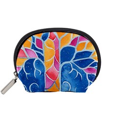 Yellow Blue Pink Abstract  Accessory Pouch (small)