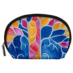 Yellow Blue Pink Abstract  Accessory Pouch (large)