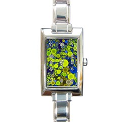 Polka Dot Retro Pattern Rectangular Italian Charm Watch