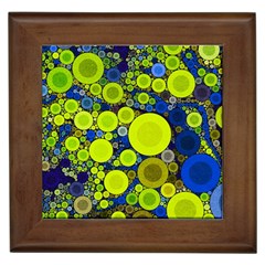 Polka Dot Retro Pattern Framed Ceramic Tile by OCDesignss