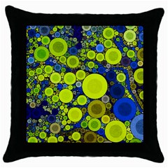 Polka Dot Retro Pattern Black Throw Pillow Case