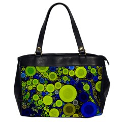 Polka Dot Retro Pattern Oversize Office Handbag (one Side)