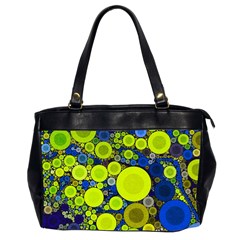 Polka Dot Retro Pattern Oversize Office Handbag (two Sides)