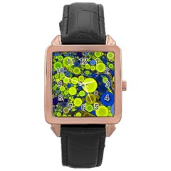 Polka Dot Retro Pattern Rose Gold Leather Watch 