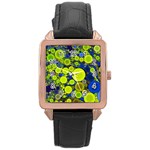 Polka Dot Retro Pattern Rose Gold Leather Watch  Front