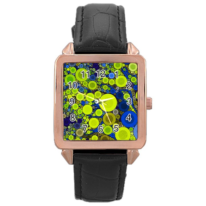 Polka Dot Retro Pattern Rose Gold Leather Watch 