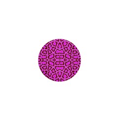 Florescent Pink Animal Print  1  Mini Button Magnet