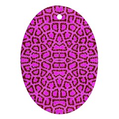 Florescent Pink Animal Print  Oval Ornament