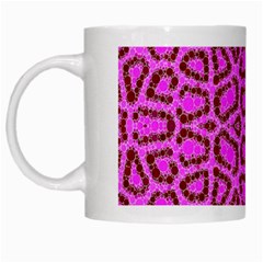 Florescent Pink Animal Print  White Coffee Mug by OCDesignss