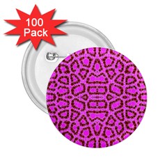 Florescent Pink Animal Print  2 25  Button (100 Pack)