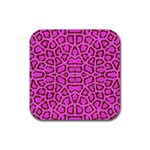 Florescent Pink Animal Print  Drink Coaster (Square) Front