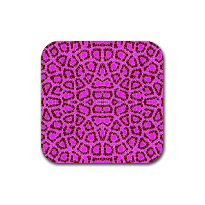 Florescent Pink Animal Print  Drink Coaster (Square)