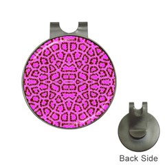 Florescent Pink Animal Print  Hat Clip With Golf Ball Marker