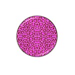 Florescent Pink Animal Print  Golf Ball Marker 4 Pack (for Hat Clip) Front