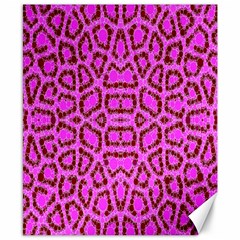 Florescent Pink Animal Print  Canvas 8  X 10  (unframed)