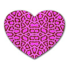 Florescent Pink Animal Print  Mouse Pad (heart)