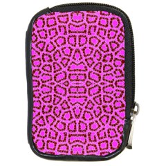 Florescent Pink Animal Print  Compact Camera Leather Case