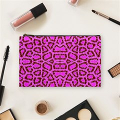 Florescent Pink Animal Print  Cosmetic Bag (medium) by OCDesignss