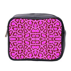 Florescent Pink Animal Print  Mini Travel Toiletry Bag (two Sides)